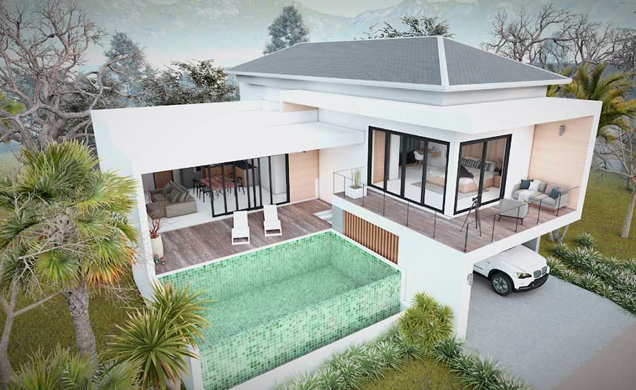 Spacious Stand-alone 3-Bed Garden Pool Villa, Maenam